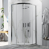 BOX DOCCIA SEMICIRCOLARE IN VETRO TEMPERATO TRASPARENTE 6MM MODELLO GALILEO S H.195